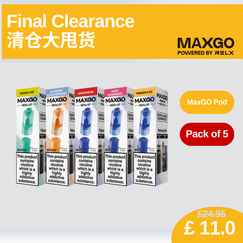 RELX MaxGO Pods Final Clearance Bundle of 5